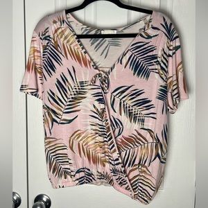 Tropical light pink cotton shirt